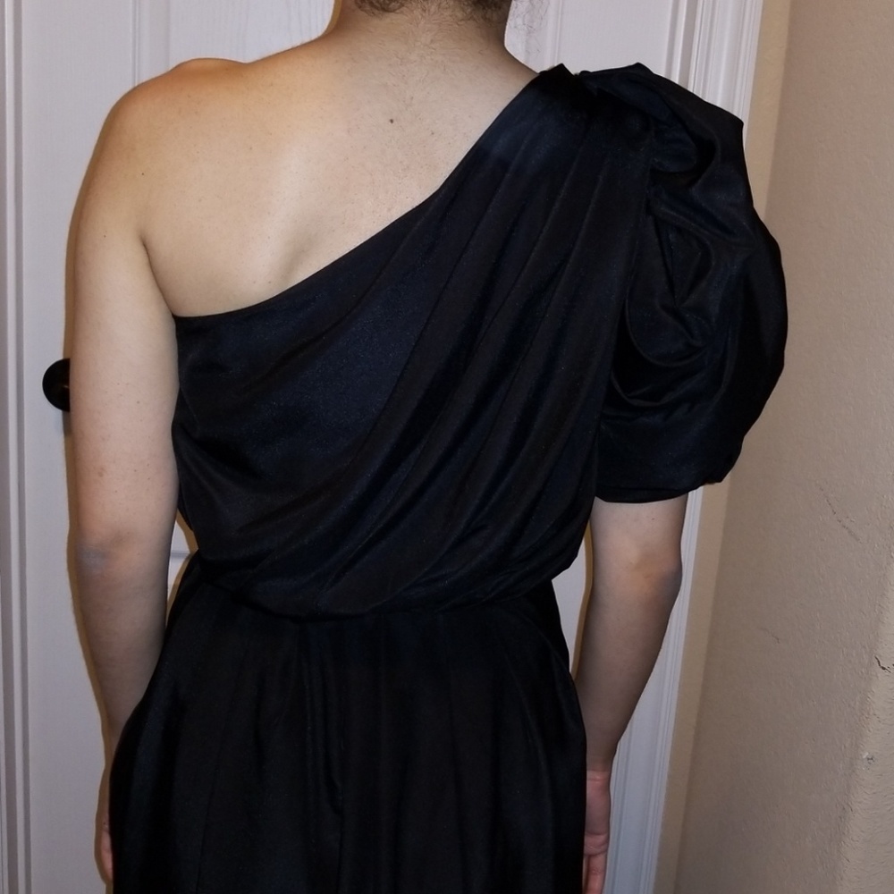 ASOS BLACK ONE SHOULDER DRESS - Picture 4 of 7